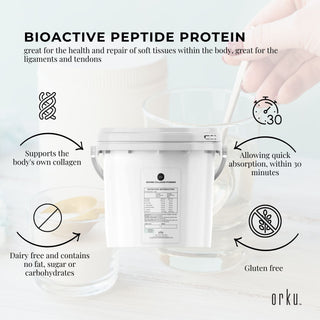 2.5Kg Collagen Powder Bucket - Bovine Protein Peptide Supplement Unflavoured
