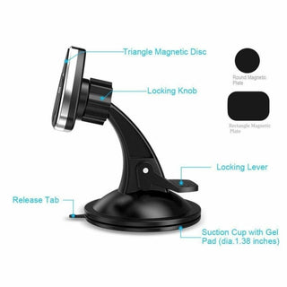 Magnetic Car Phone Mount with 360 Degree Swivel Ball