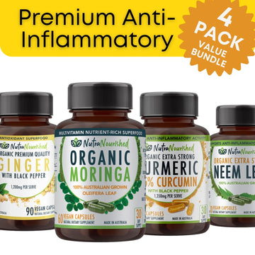 PREMIUM BUNDLE: Anti-Inflammatory Detox Accelerator (Curcumin, Moringas, Neem, Ginger)